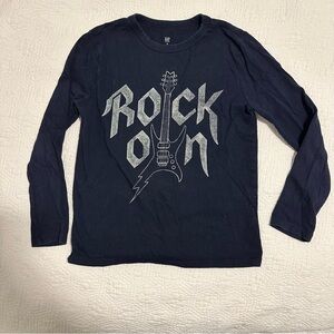 GAP Kids Navy 'Rock On' Long Sleeve Tee